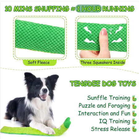 Snuffle Squeak Dog Puzzle Toy — Foraging Enrichment Toy for Boredom, Anxiety & IQ Training
