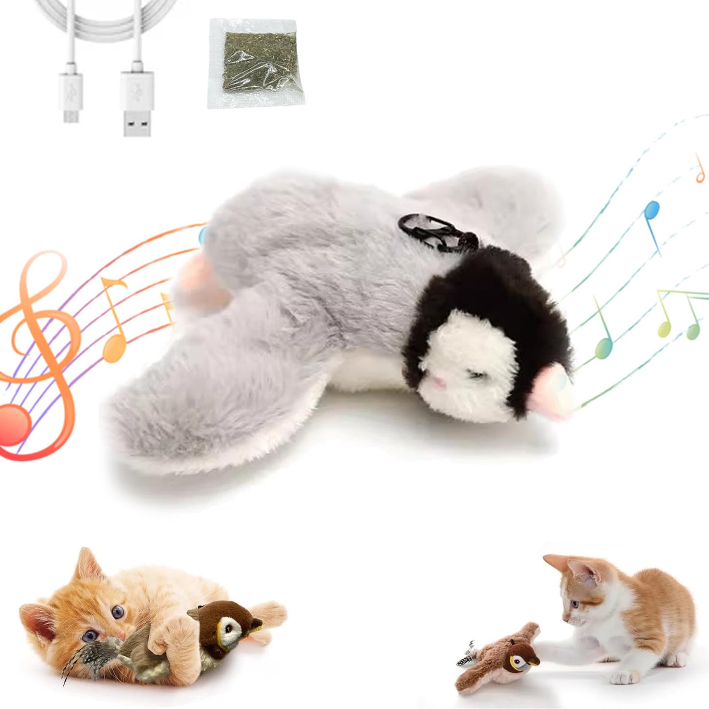 Chasey Bird — Interactive Flying Bird Cat Toy with Chirping Sound & Catnip Compartment