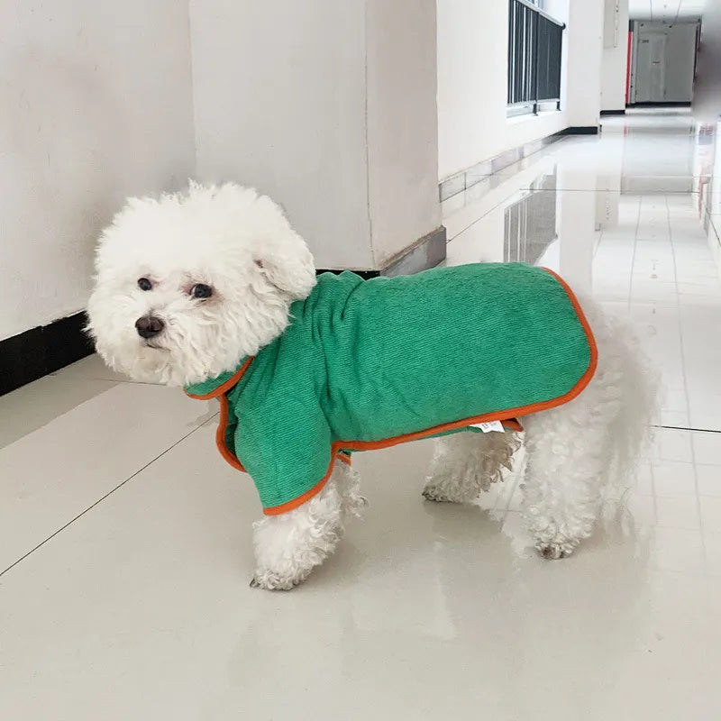 Dog Bathrobe — Ultra-Absorbent Microfiber Drying Towel | Fast Dry After Bath, Walks & Swims