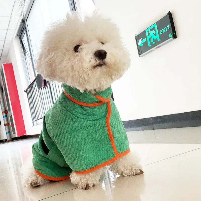 Dog Bathrobe — Ultra-Absorbent Microfiber Drying Towel | Fast Dry After Bath, Walks & Swims